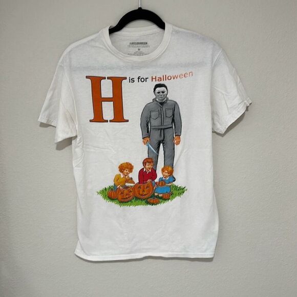 Halloween Other - Halloween‎ Mens White Michael Myers H is for Halloween Horror Tee T-Shirt Medium